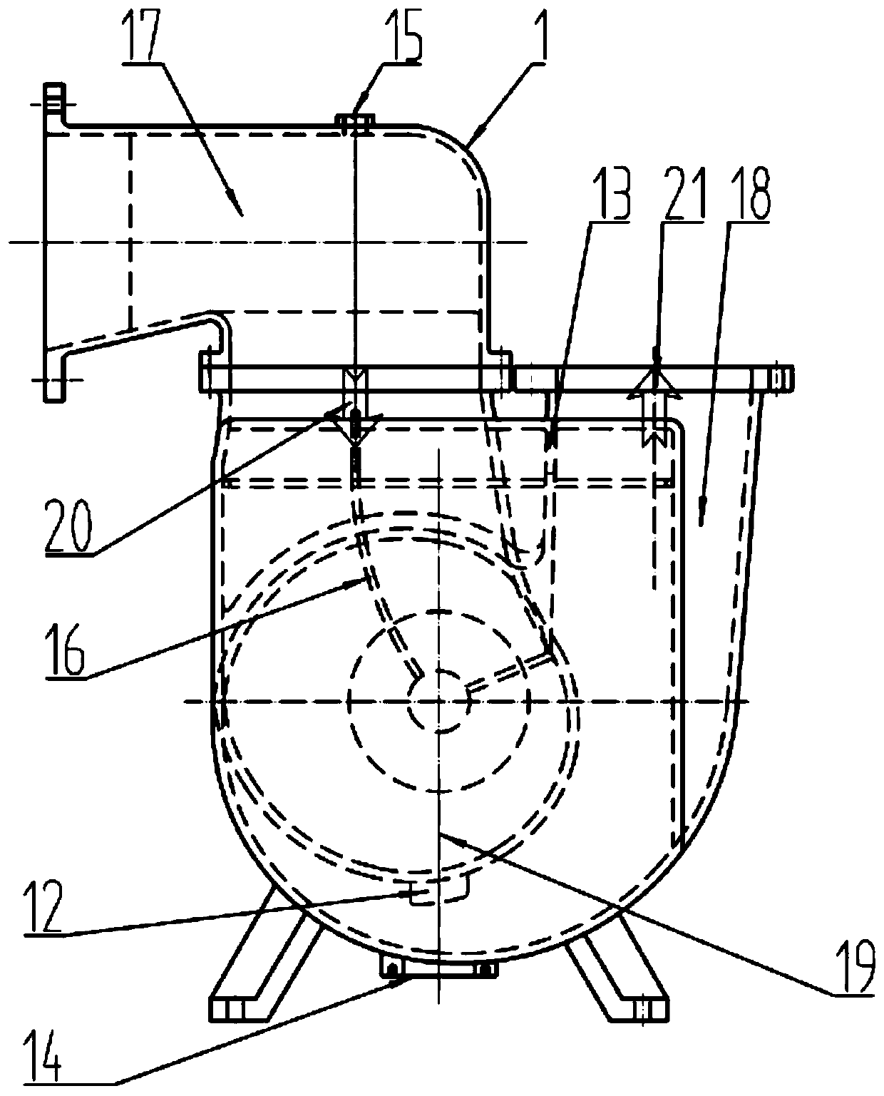 A semi-spiral water-inlet double-suction self-priming pump