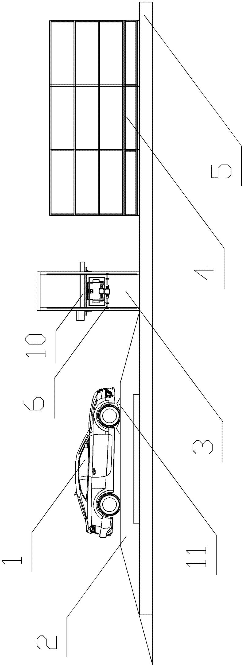 System for quickly changing chassis battery for electric passenger vehicle based on cartesian robot