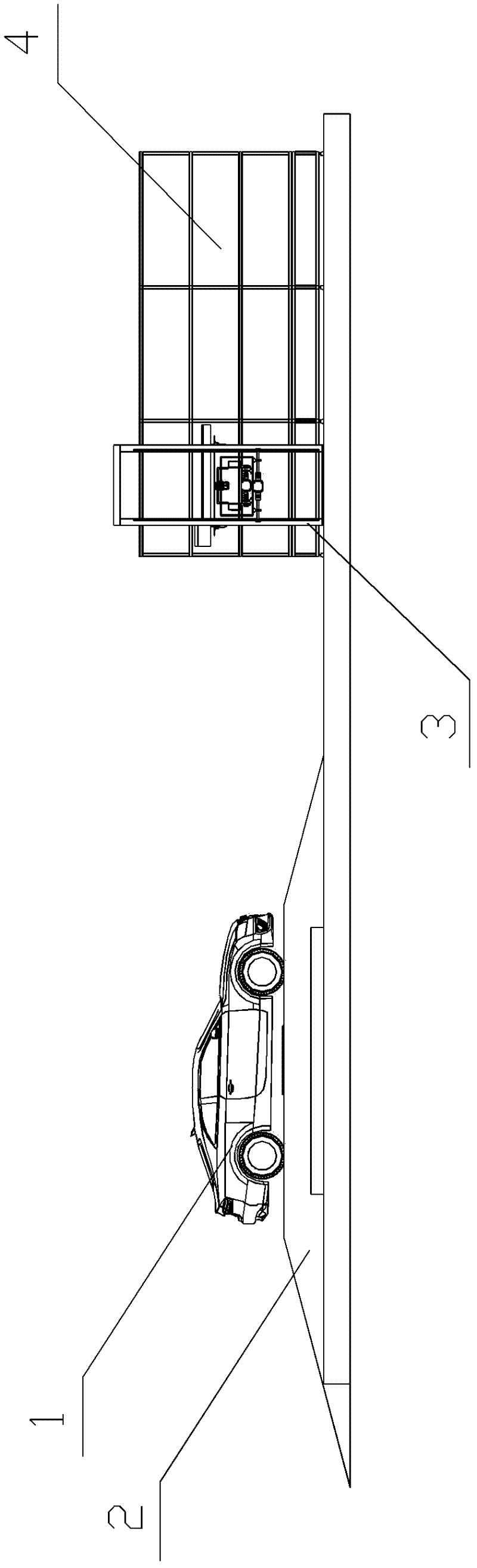 System for quickly changing chassis battery for electric passenger vehicle based on cartesian robot