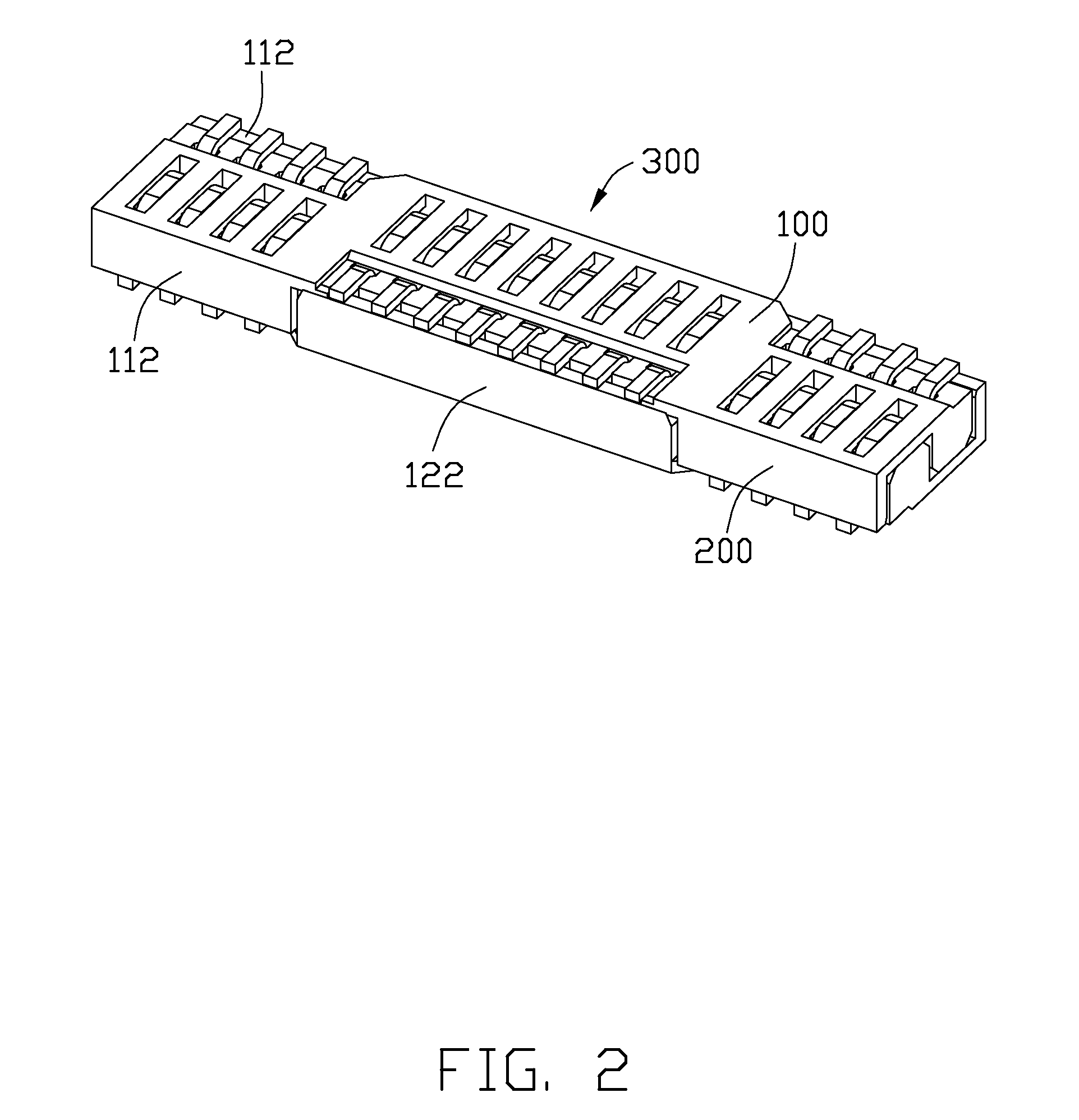 Hermaphroditic board to board connector and assembly thereof with offset contact arrangement