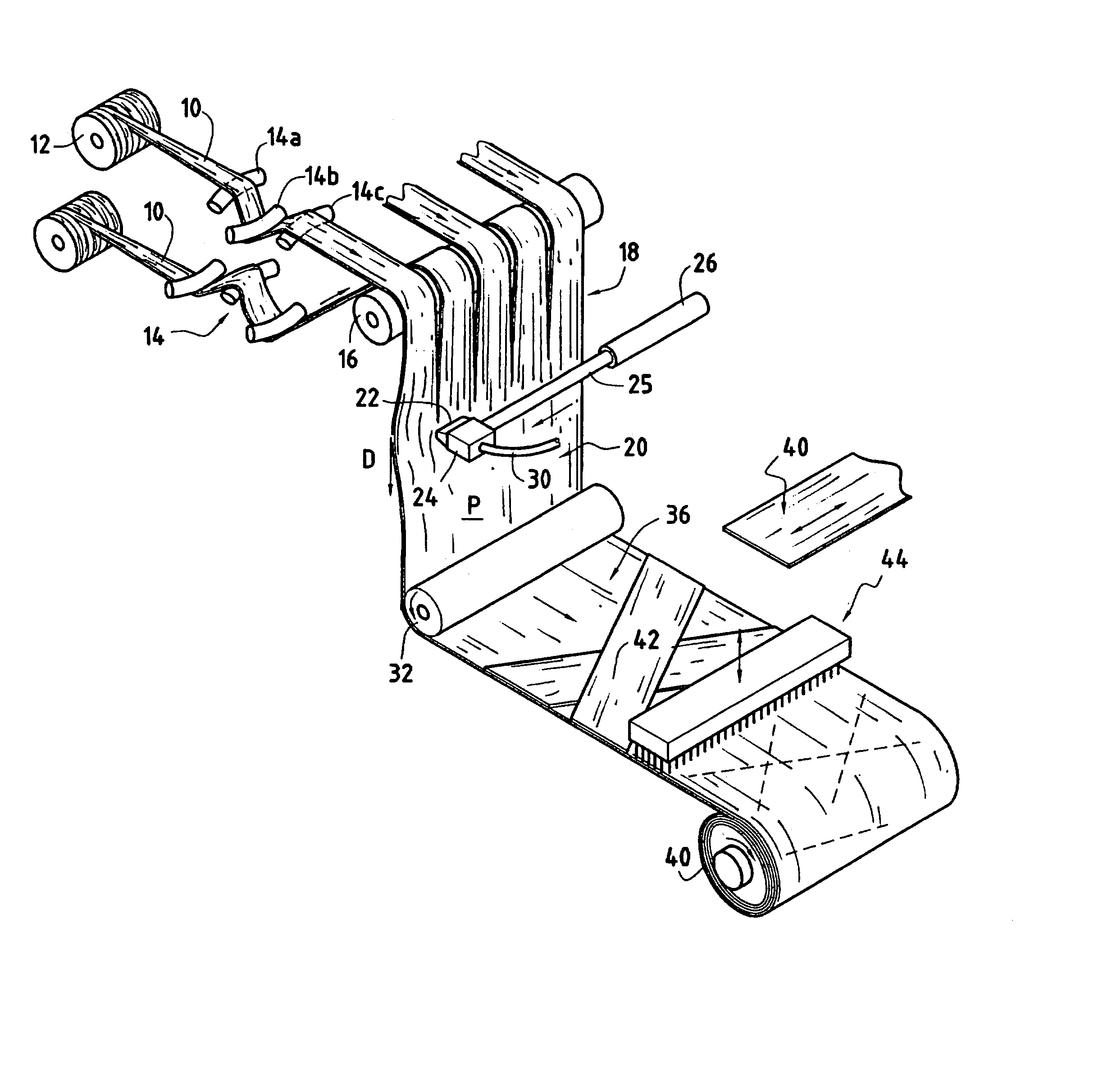 Method and device for producing a textile web by spreading tows