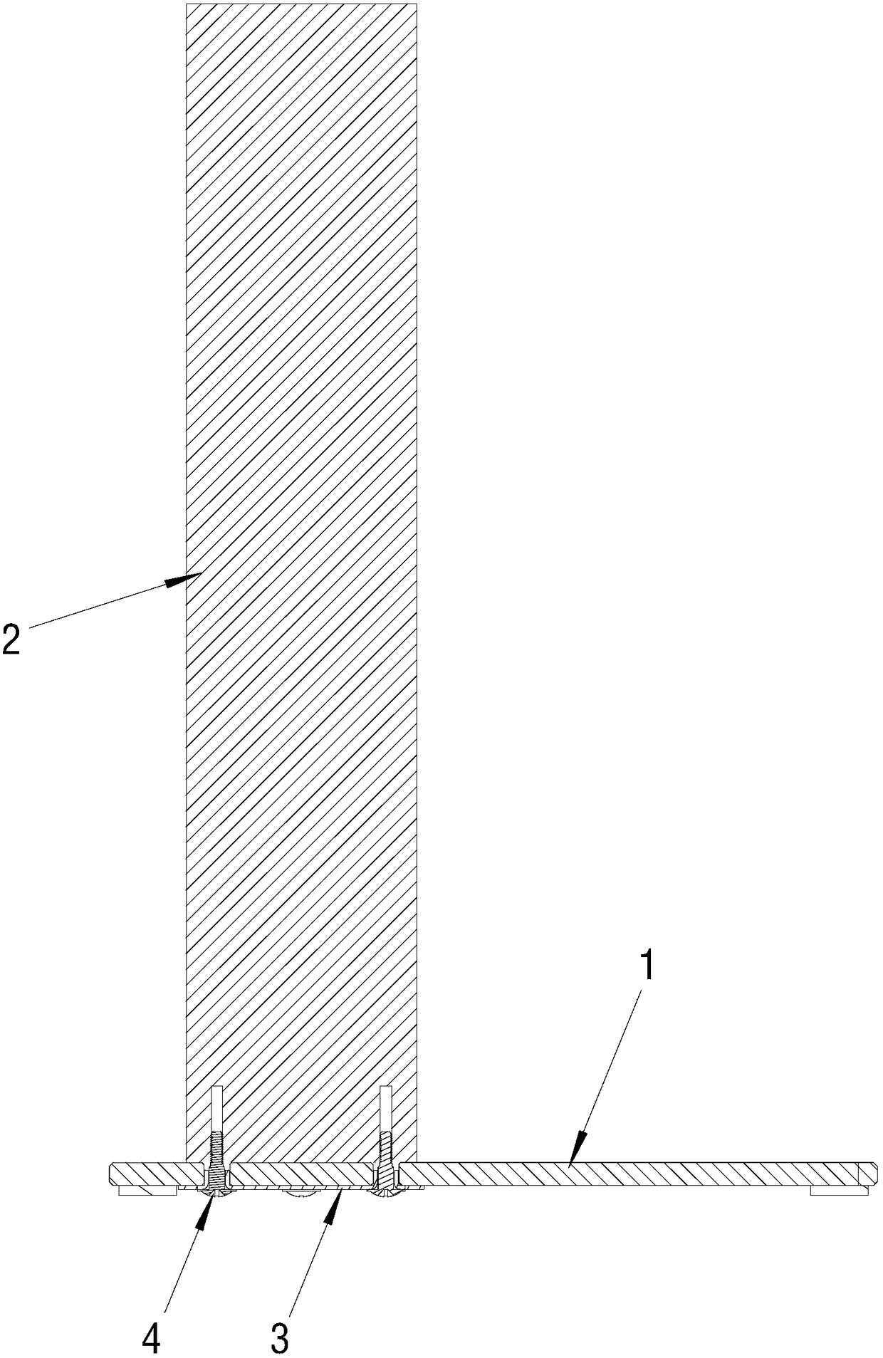 Glass base fastening structure and LCD TV or LCD monitor