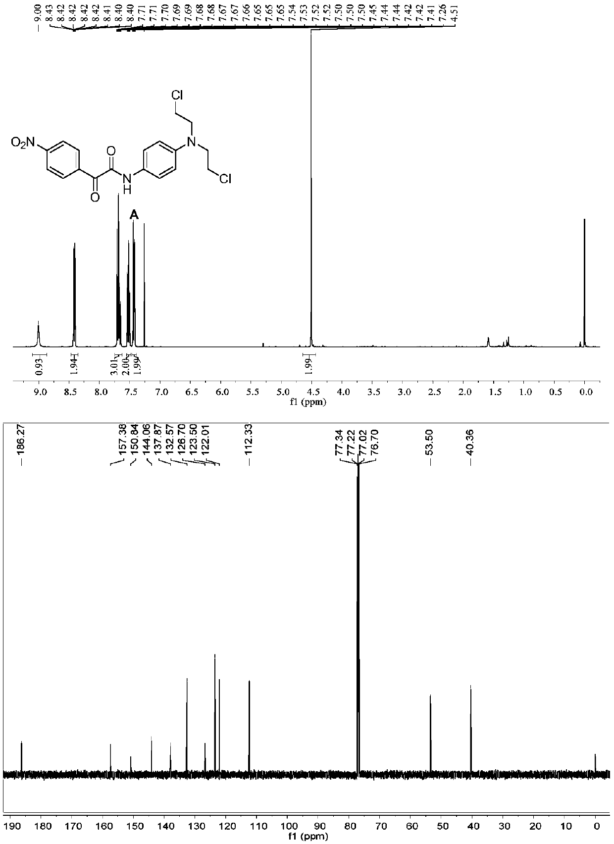 Hydrogen peroxide-responsive nitrogen mustard anti-tumor pro-drug and preparation method thereof