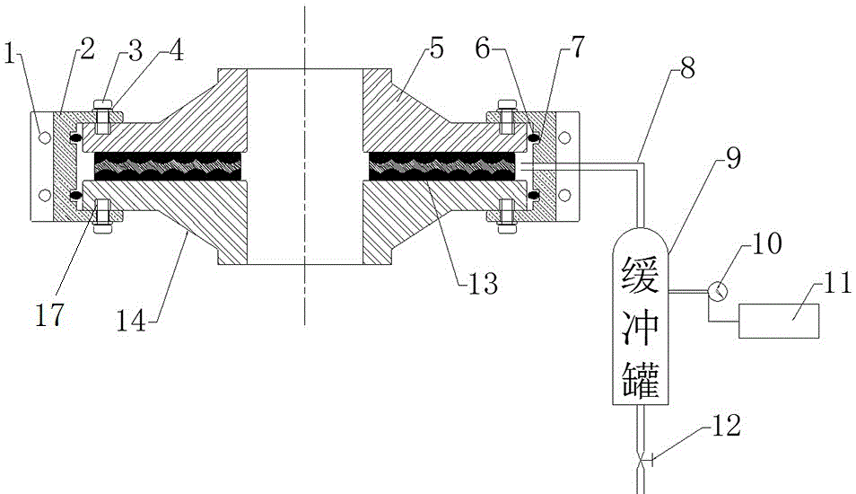 Flange connection leakage early warning device