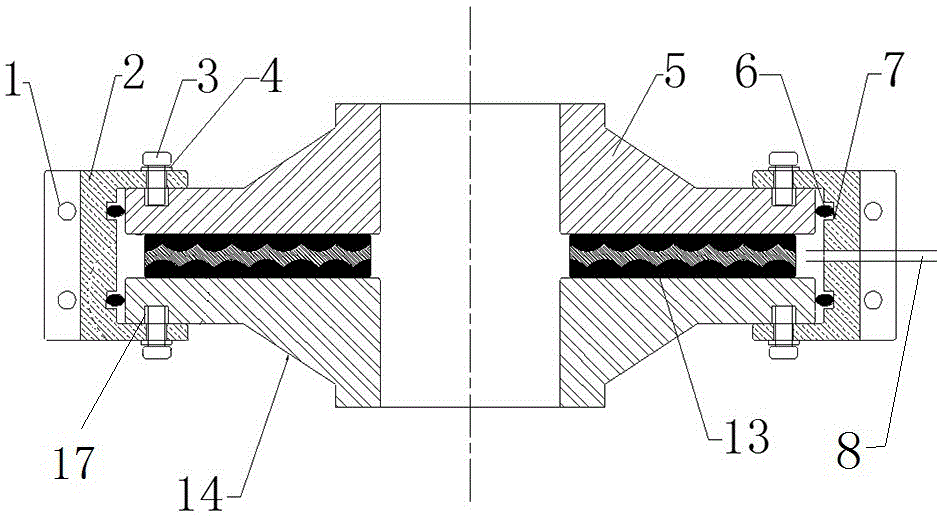 Flange connection leakage early warning device