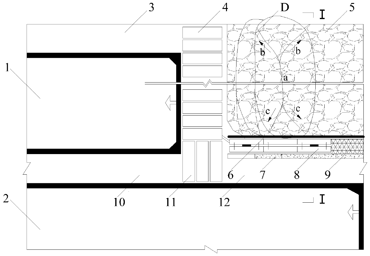 Method for reserving and supporting special-shaped gob-side roadway for longwall mining along strike of large-inclination medium-thick coal seam