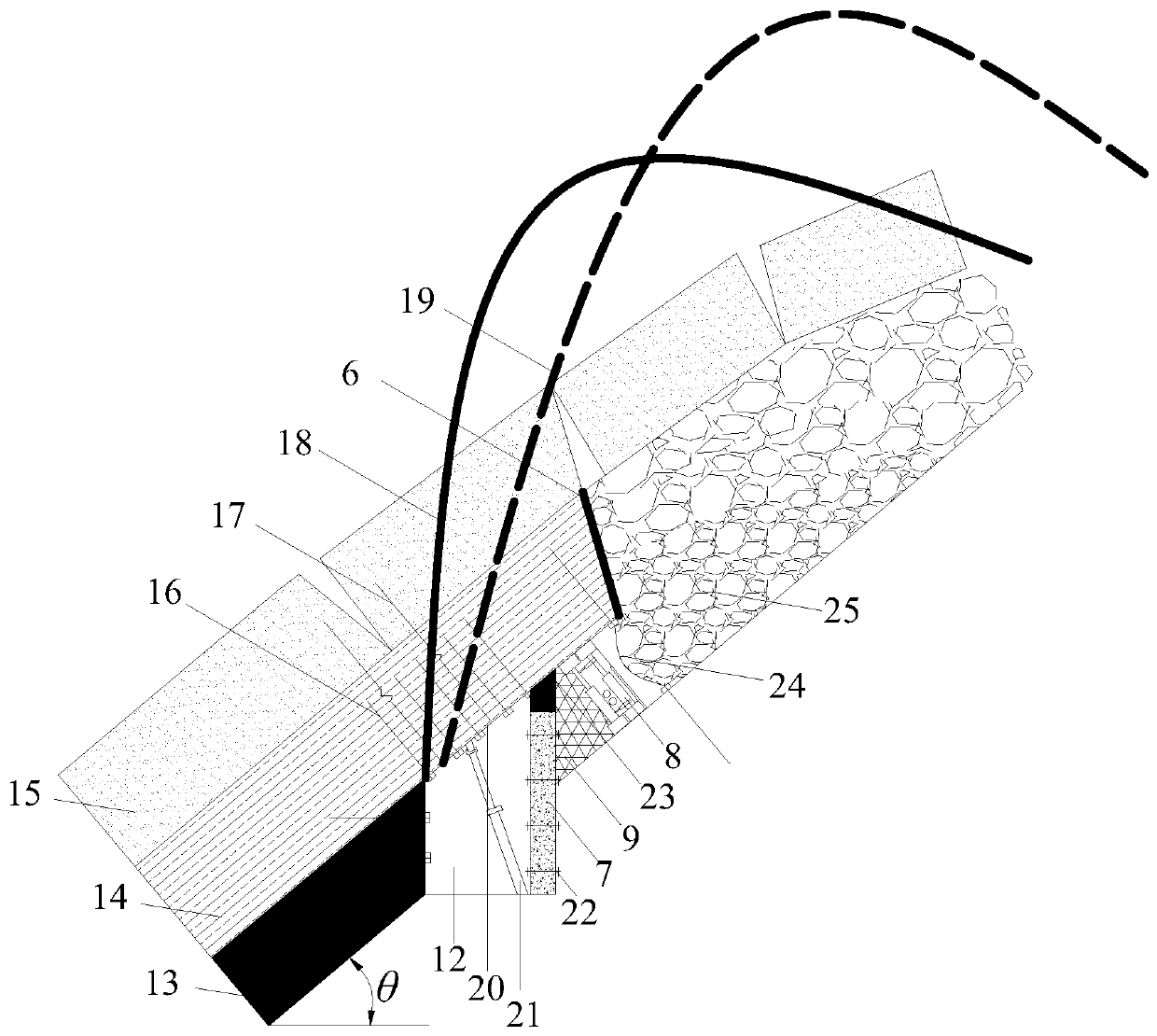 Method for reserving and supporting special-shaped gob-side roadway for longwall mining along strike of large-inclination medium-thick coal seam