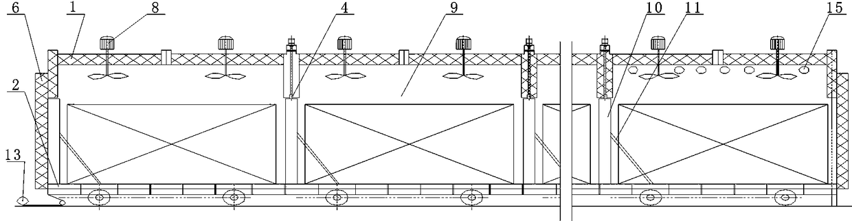 Partitioned continuous tunnel kiln carbonization furnace