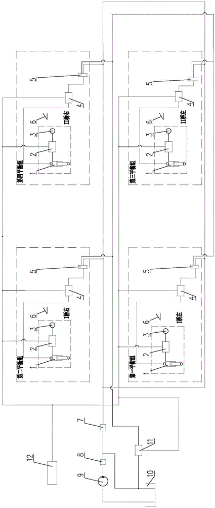 Lifting hydro-pneumatic suspension hydraulic system