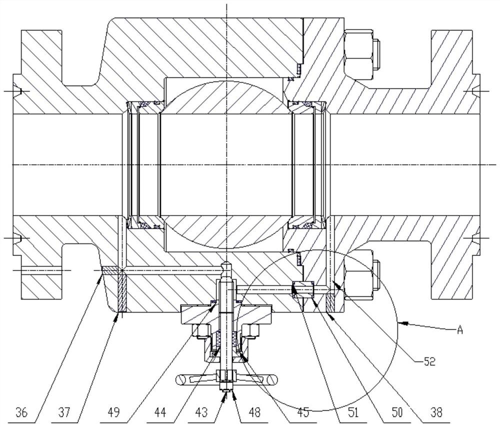 An integrated internal bypass high-pressure low-torque opening and closing ball valve and its installation method