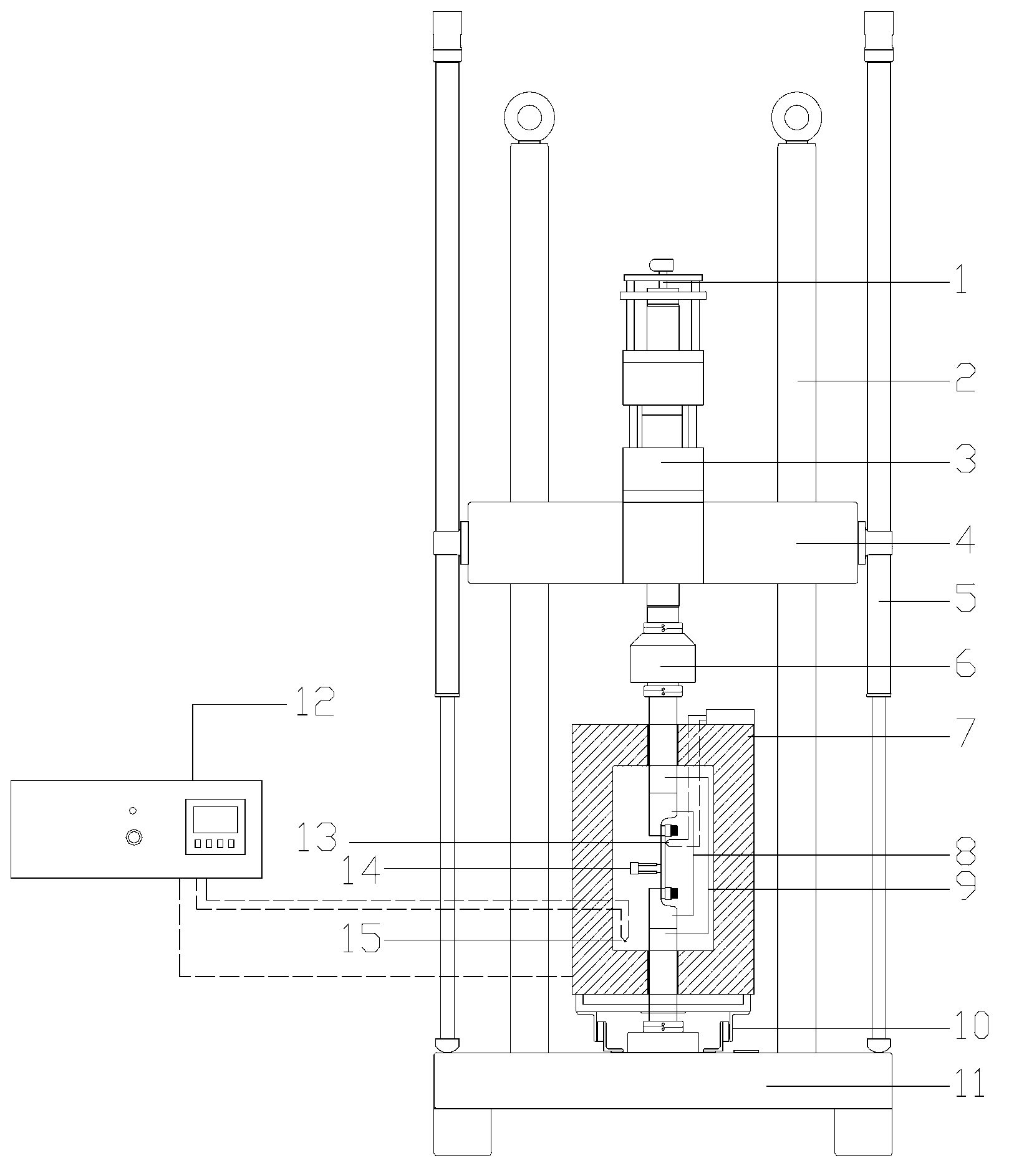 Cryogenic environment material mechanical performance detection test device