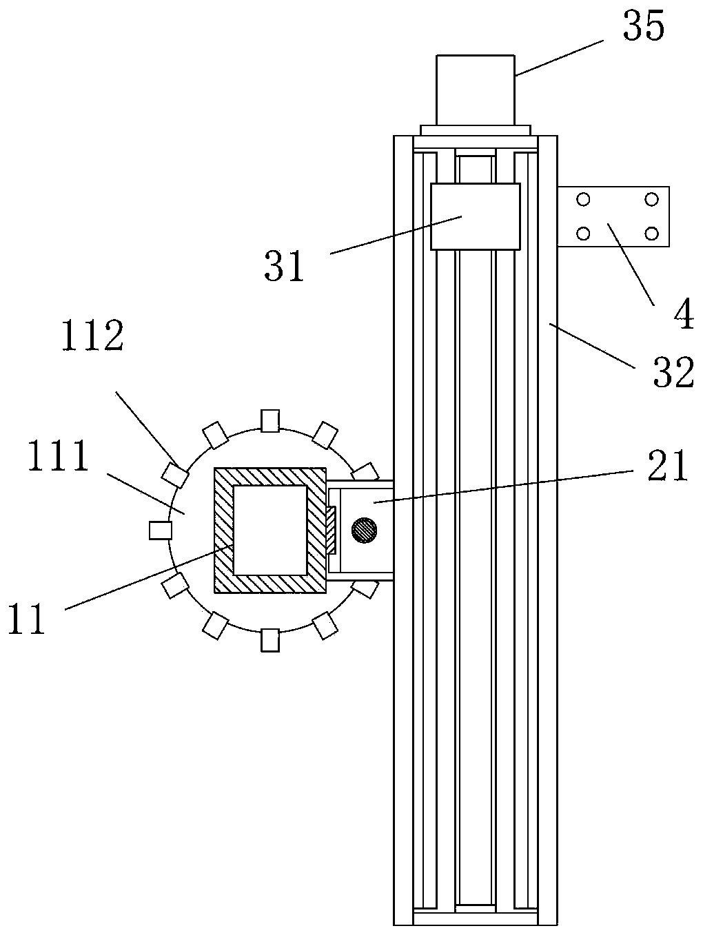 Rotary lifting mechanism of automatic welding auxiliary frame