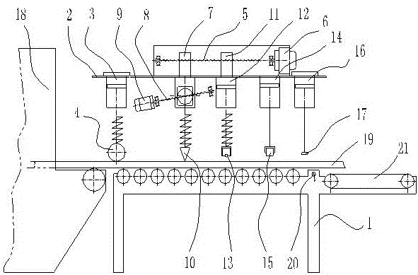 Automatic breaking device for optical glass plate material