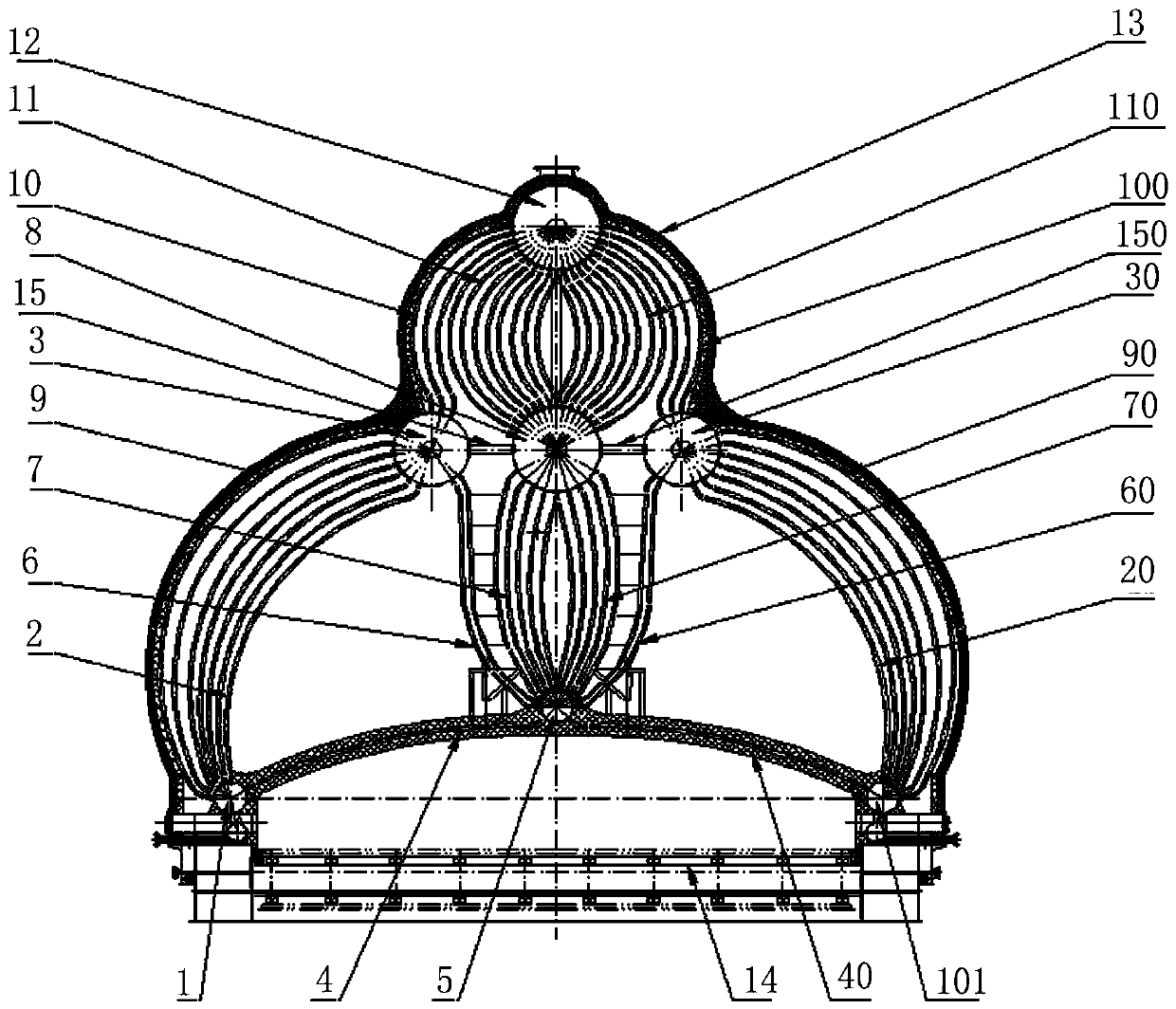 Non-turbulent wave infrared electromagnetic wave denitration device