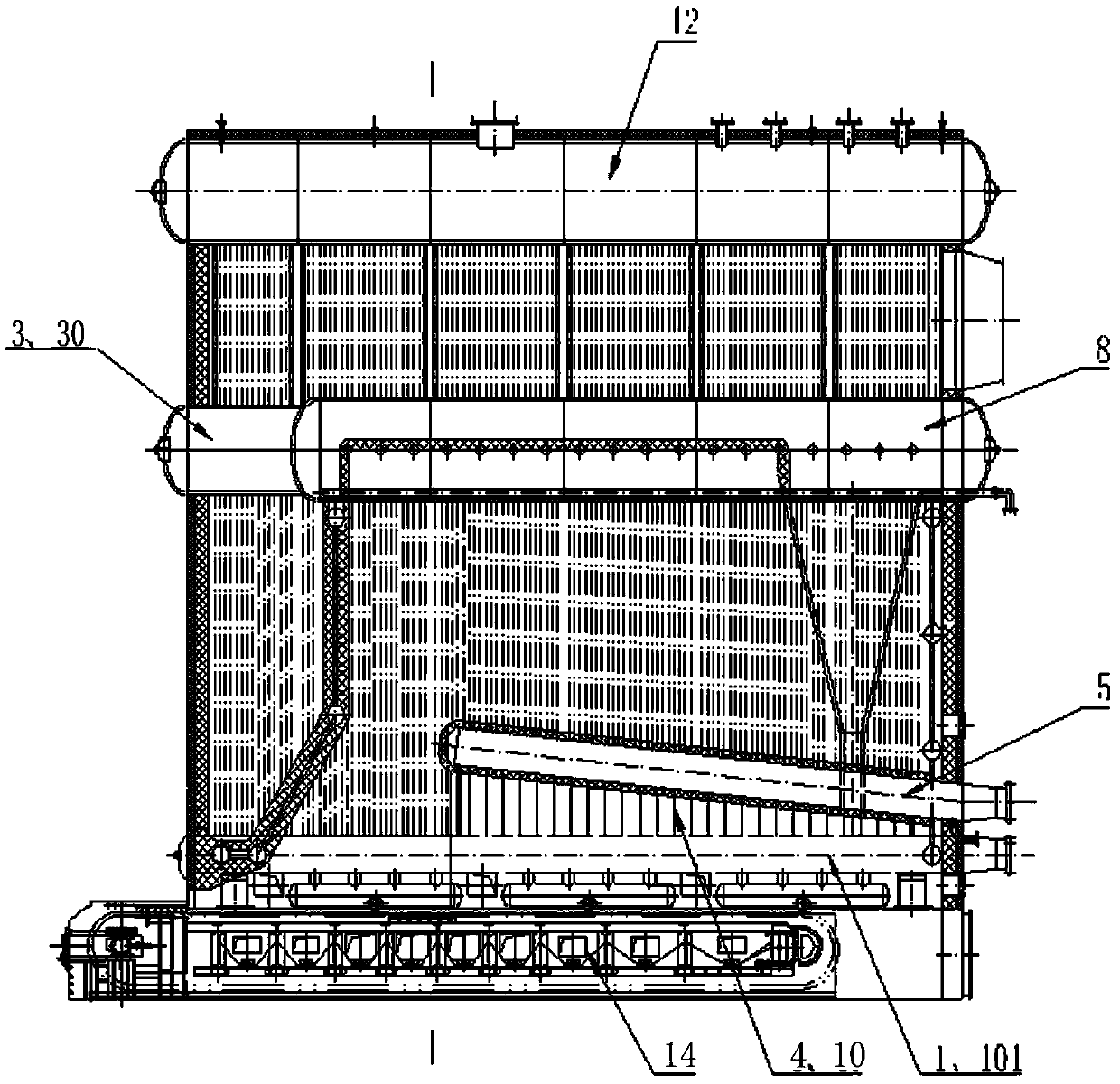 Non-turbulent wave infrared electromagnetic wave denitration device