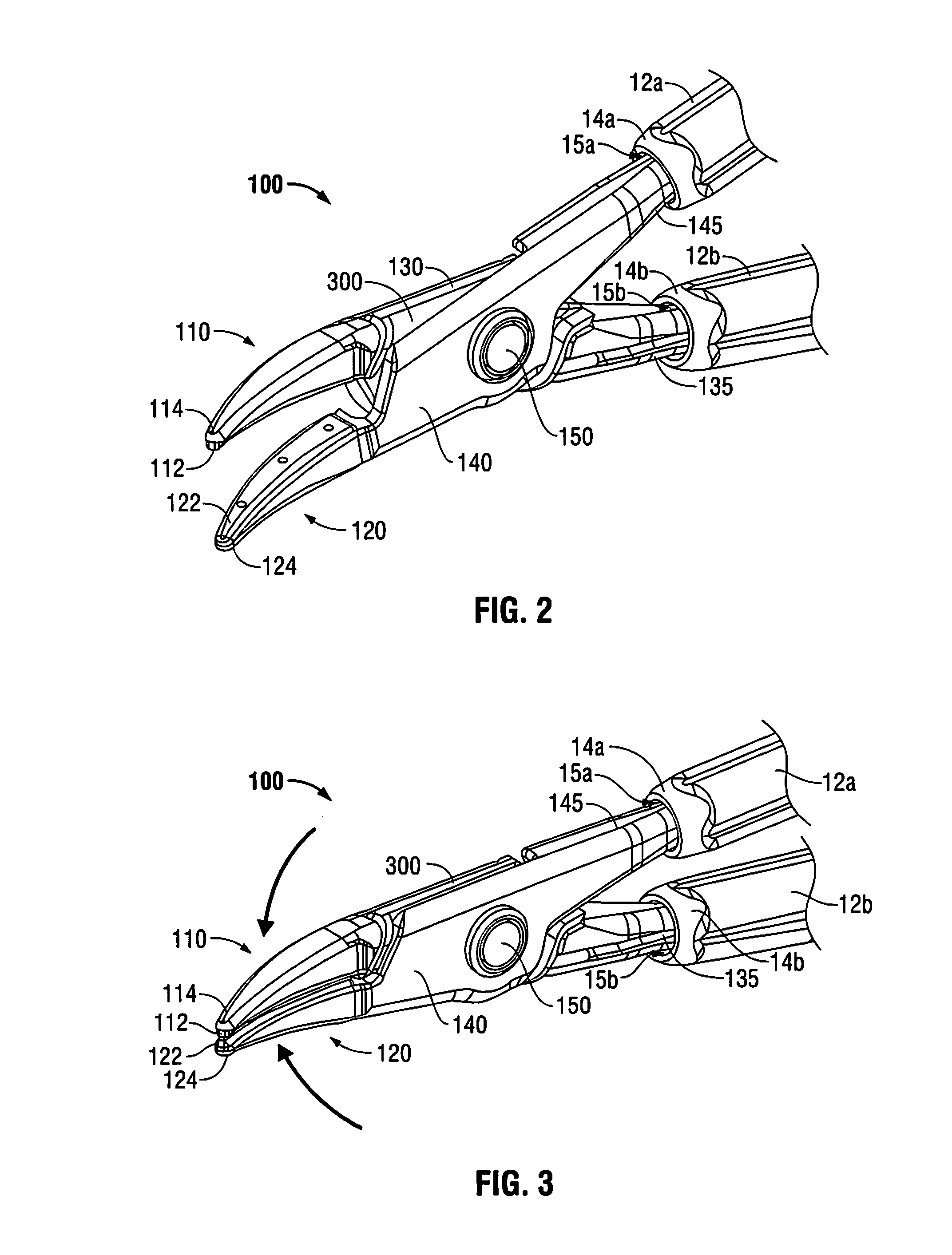 Blunt tissue dissection surgical instrument jaw designs