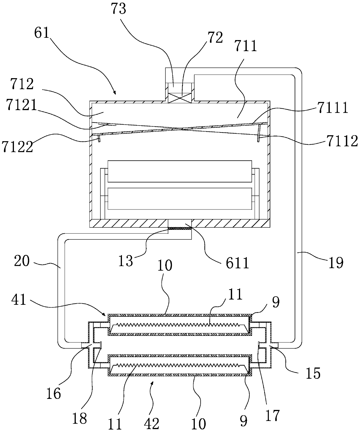 A glass fiber cloth composite machine with preheating function