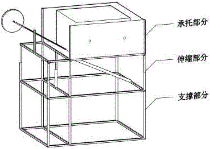 Geological radar antenna self-regulation strutting device