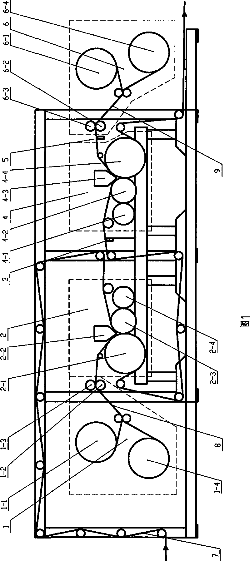 Film coating machine for two-sided automatic register