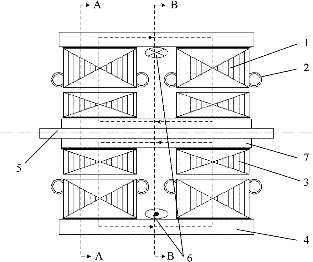 Axial excitation double salient pole motors