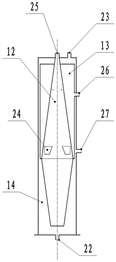 Efficient gas-liquid blending sewage treatment method and device