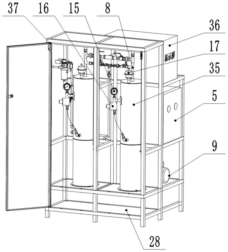 Efficient gas-liquid blending sewage treatment method and device