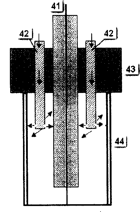 Twin-wire melting pole gas shielded welding torch and welding method