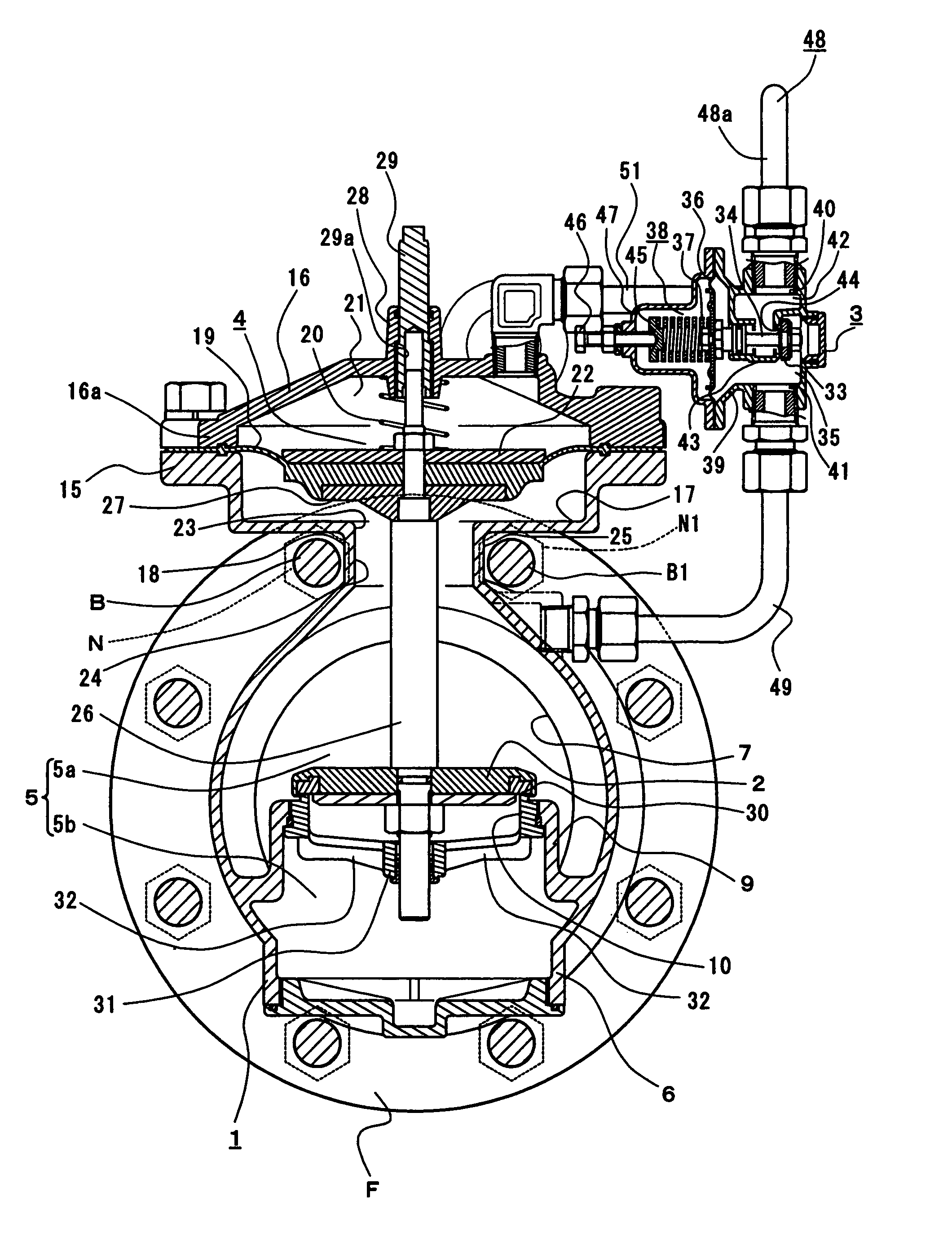 Wafer-shaped pilot-type valve