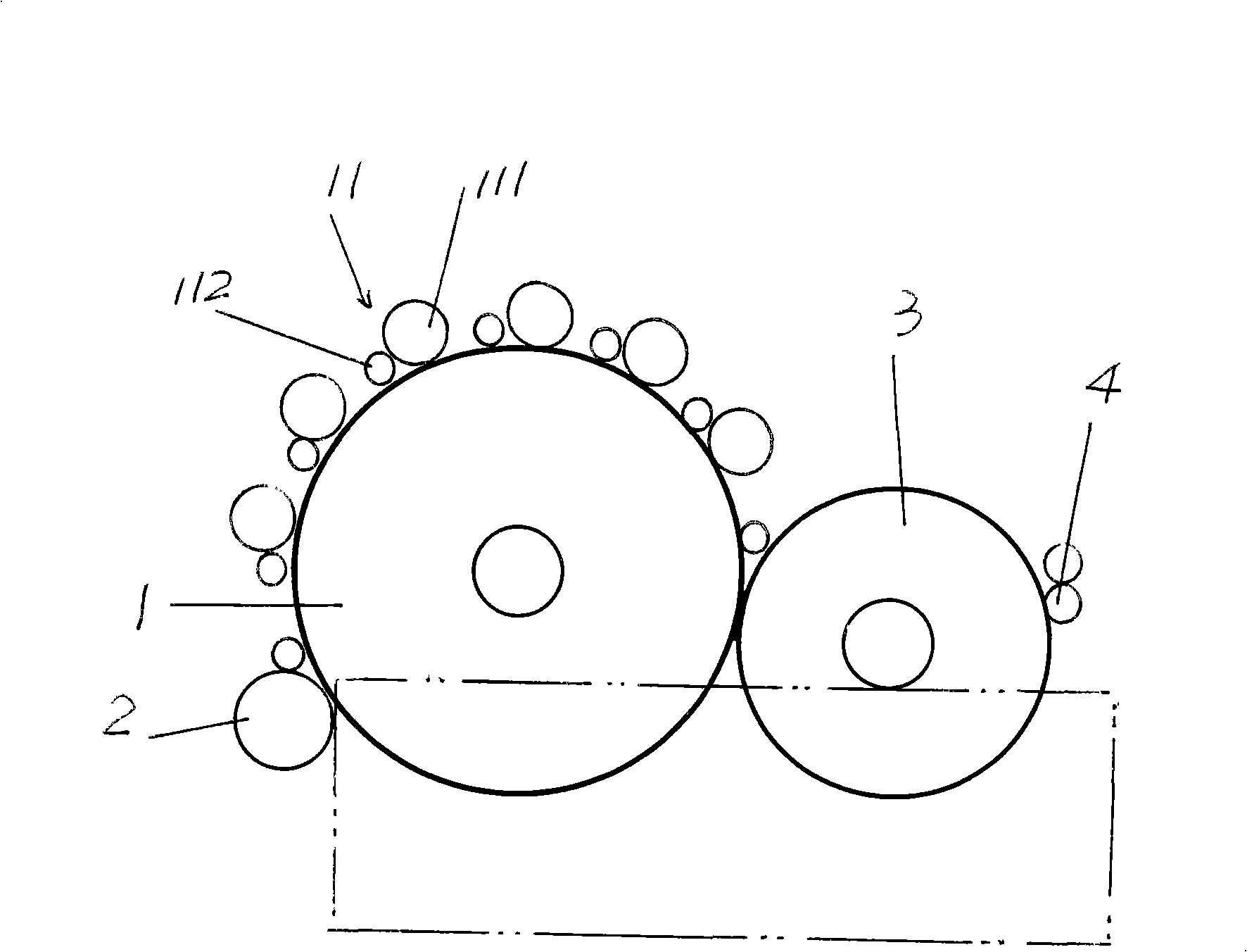 Main carding mechanism of interlaced fabric carding machine