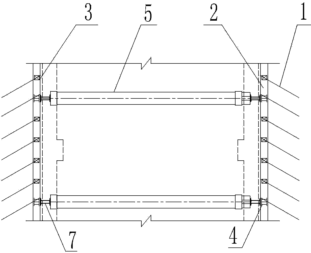 Supporting structure system of rock stratum large-section deep vertical shaft and construction method of supporting structure system