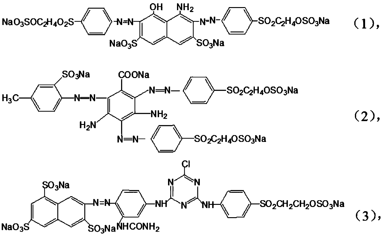 Compound reactive black dye and application thereof