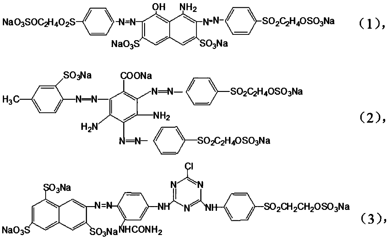 Compound reactive black dye and application thereof