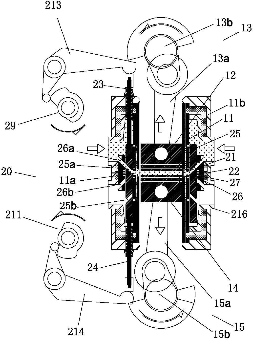 Reverse hedging internal combustion engine