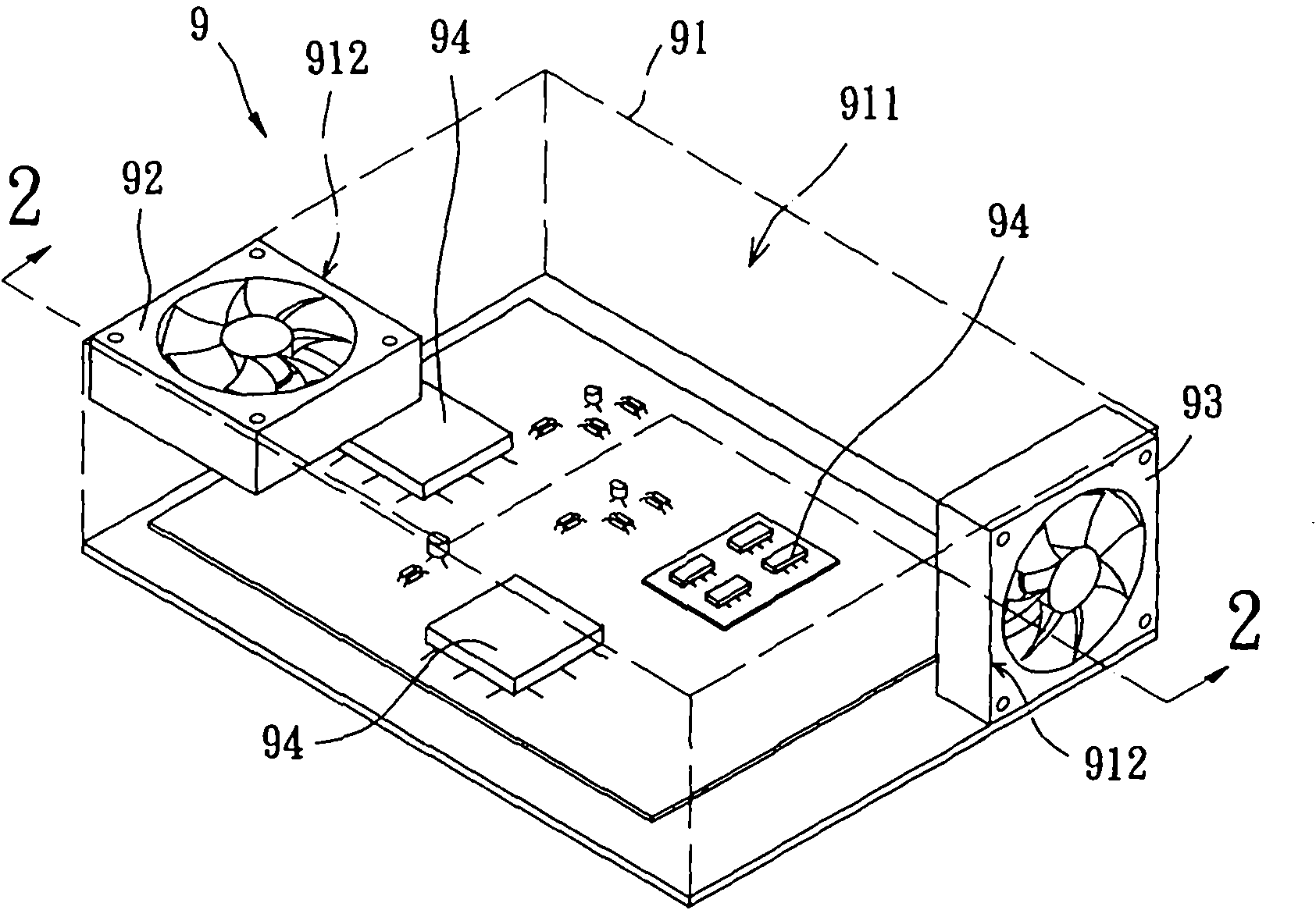 Radiating device