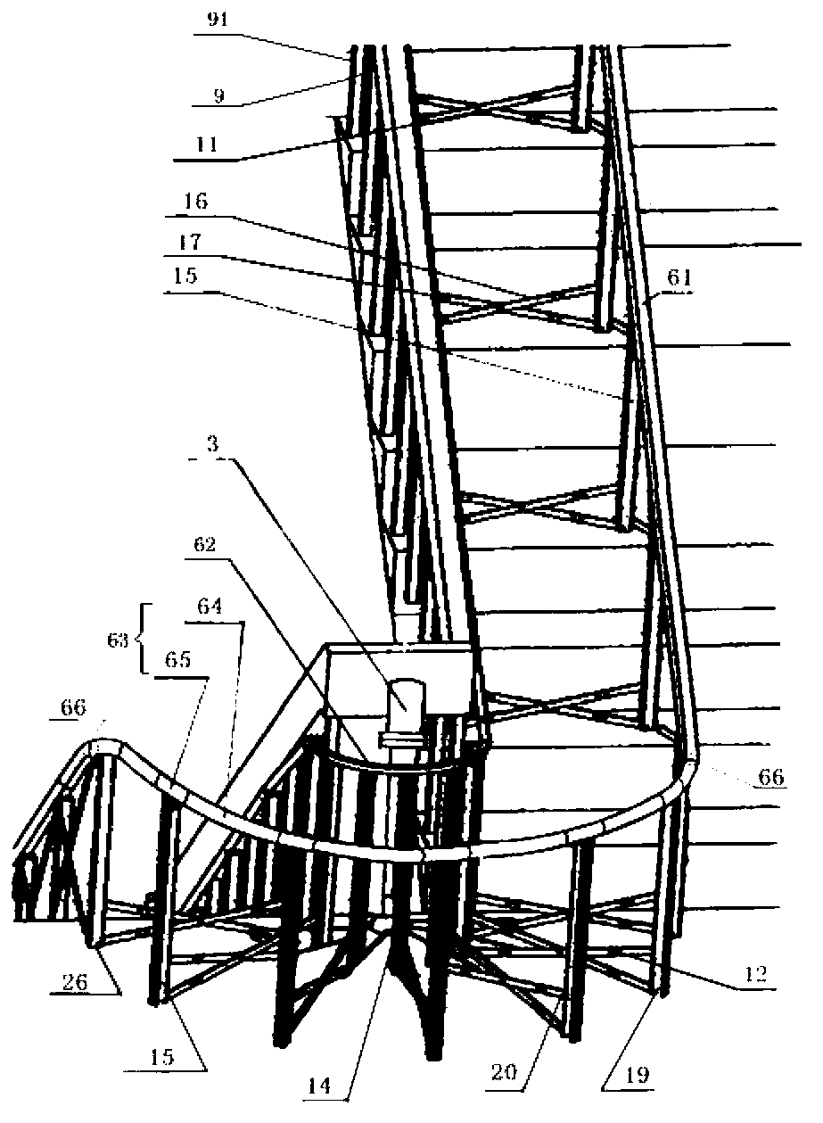 Horizontally-moving folding-type flexible slide way device for high-rise fire-fighting escape