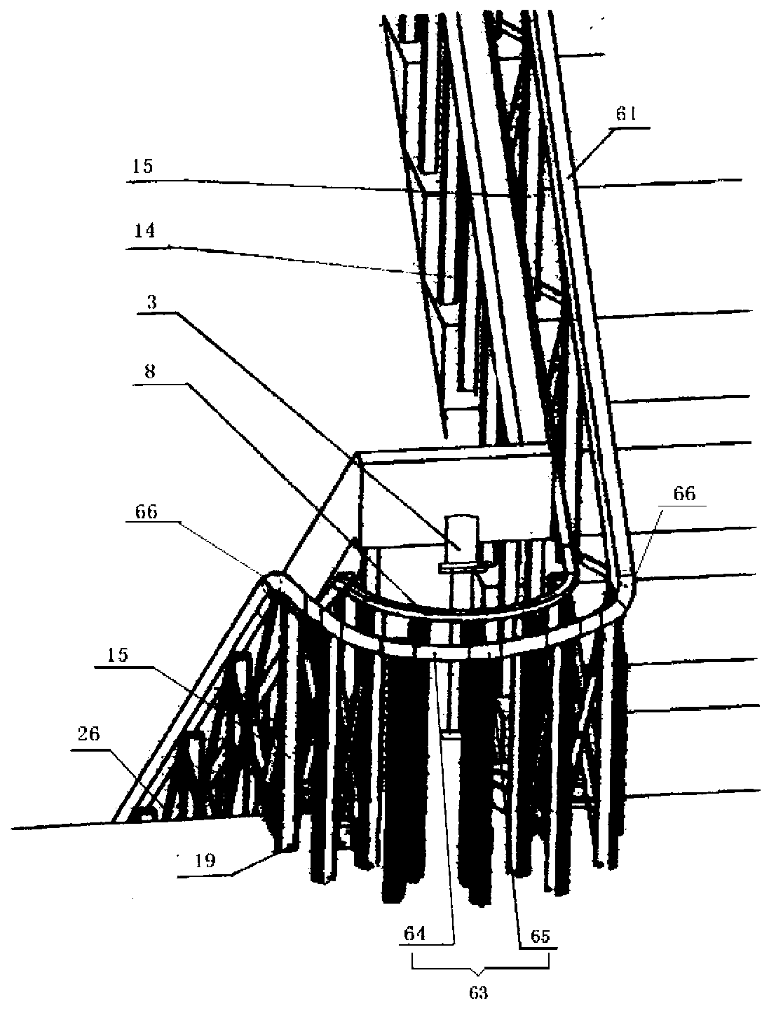 Horizontally-moving folding-type flexible slide way device for high-rise fire-fighting escape