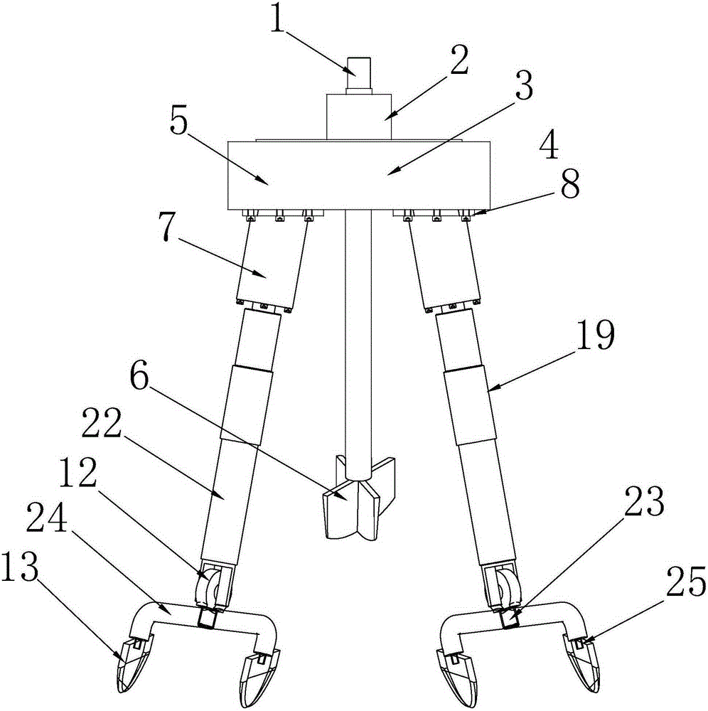 Stirring device for spherical pot body