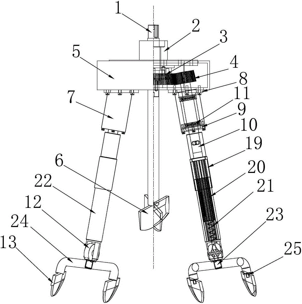 Stirring device for spherical pot body