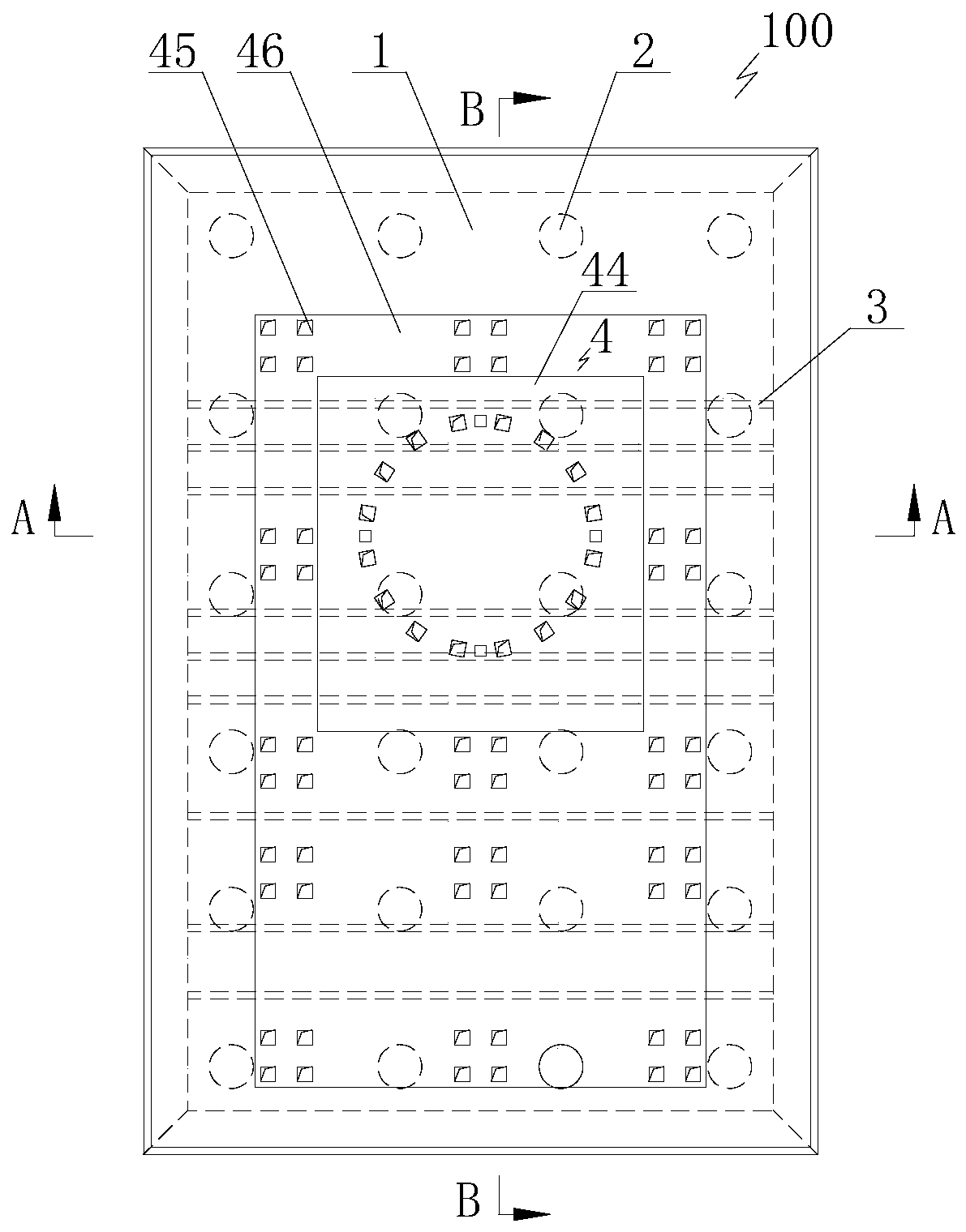 Air separation tower foundation structure