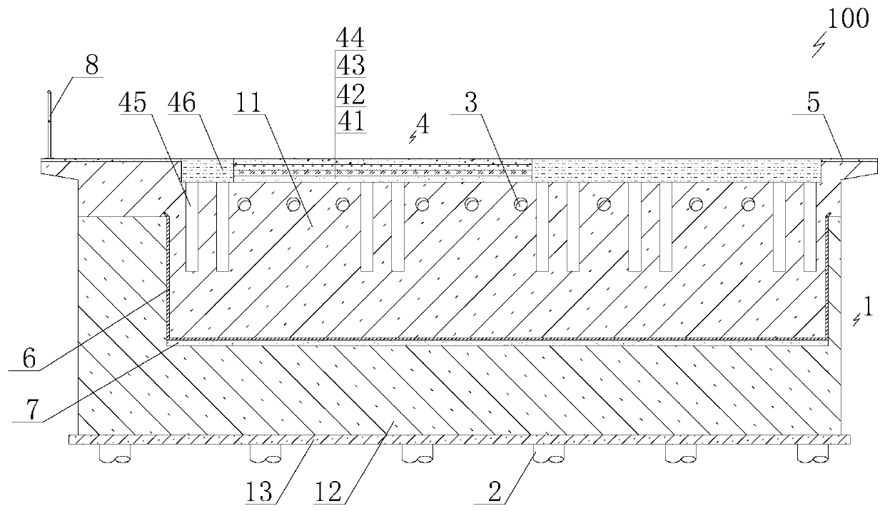 Air separation tower foundation structure