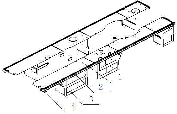 Surrounding edge and covering piece installation structure and wheeled crane with same