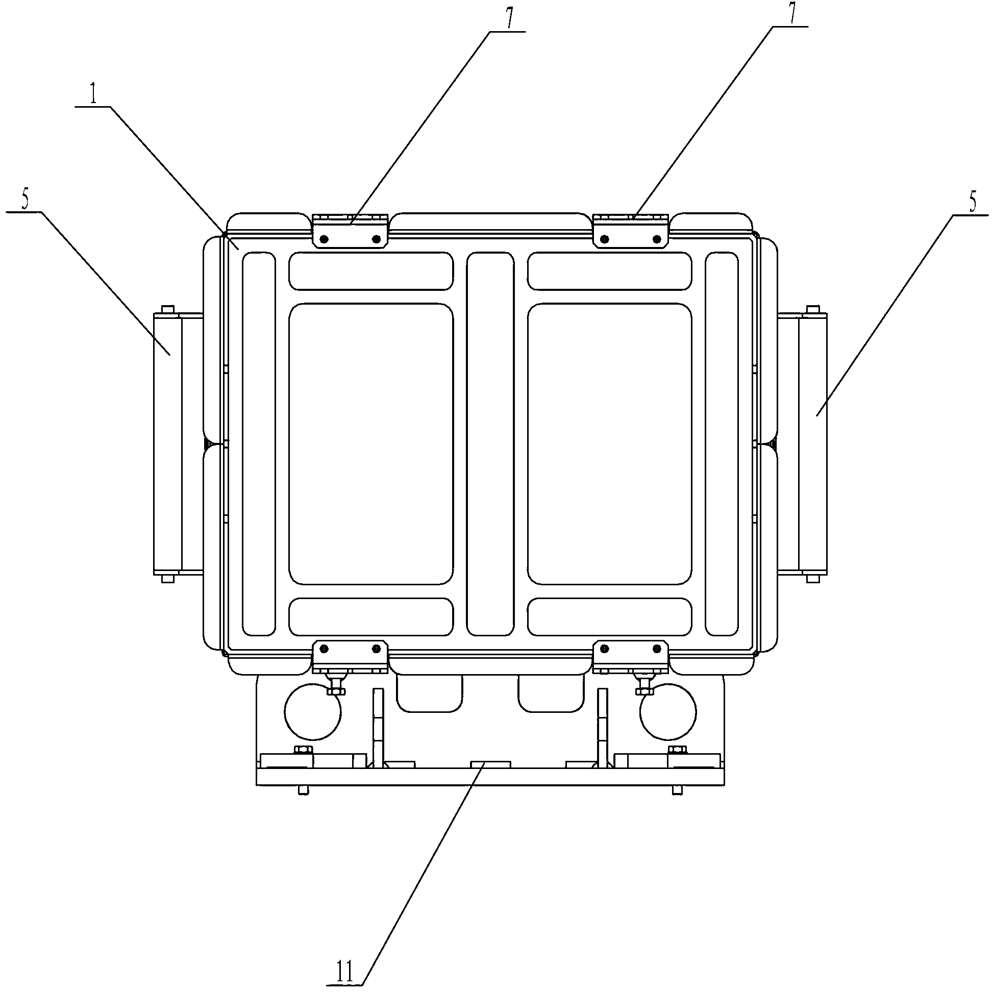 Three-point high-precision large-aperture electric reflector frame