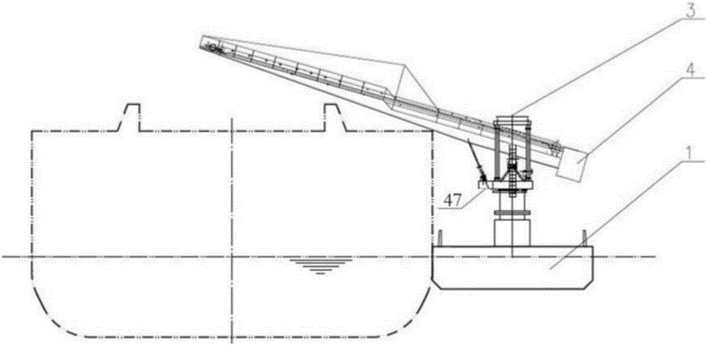 Unloading device for ship