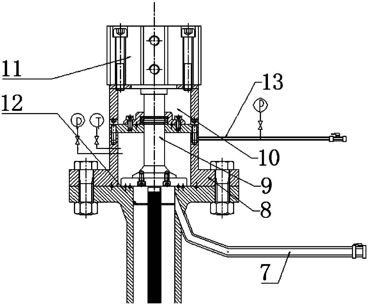 Measuring experimental device for fission gas leakage after fuel element damage and experimental method thereof