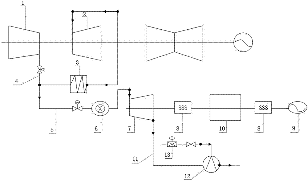 Back pressure machine work application device for supplying discharged steam of steam turbine high-pressure cylinder for industrial steam extracting system