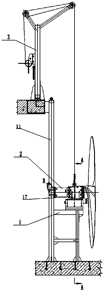 Reverse buckling type double-U clamping type submersible water impeller