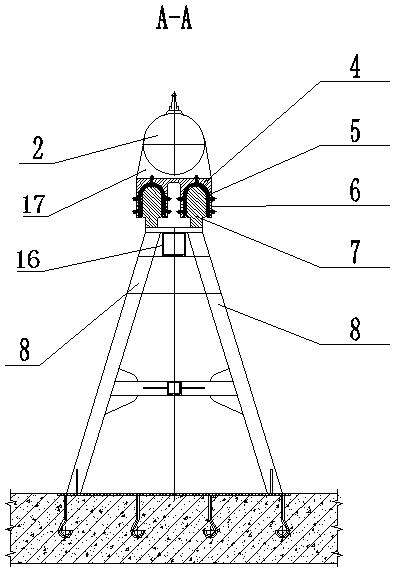 Reverse buckling type double-U clamping type submersible water impeller