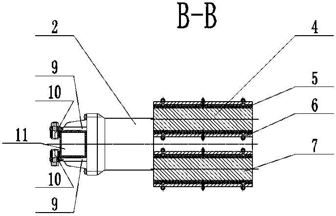 Reverse buckling type double-U clamping type submersible water impeller