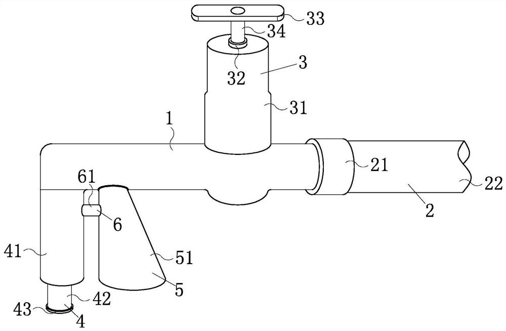 An installed drinking water valve for easy disassembly