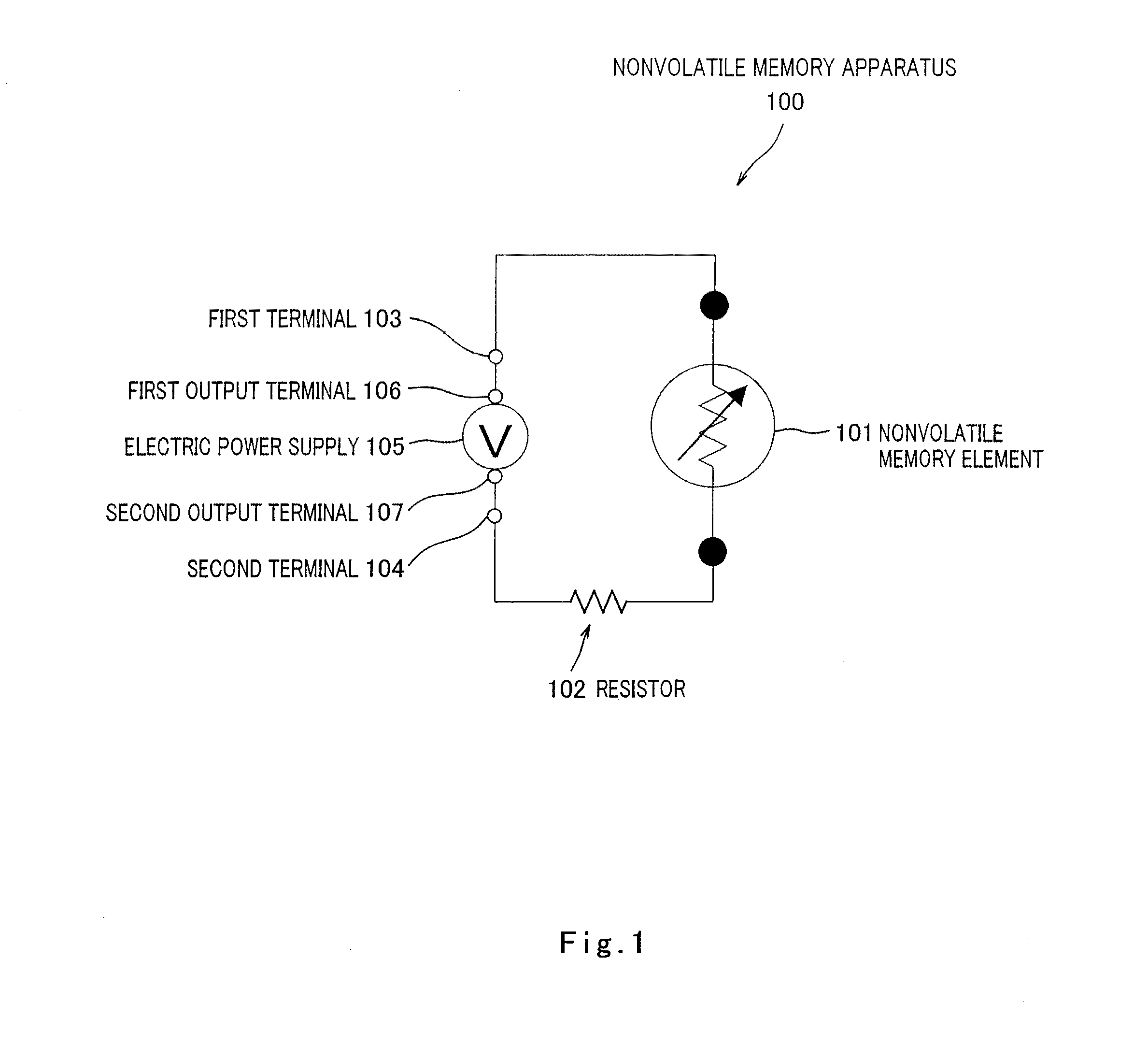 Nonvolatile memory apparatus, nonvolatile memory element, and nonvolatile element array